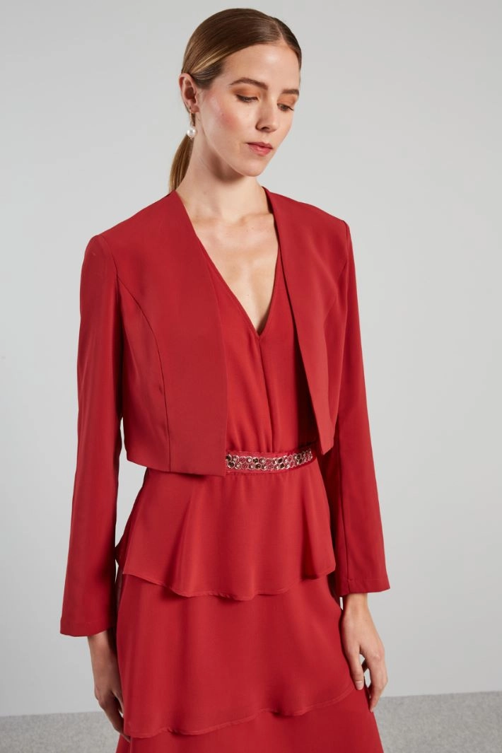 Envers satin bolero jacket - STRAWBERRY