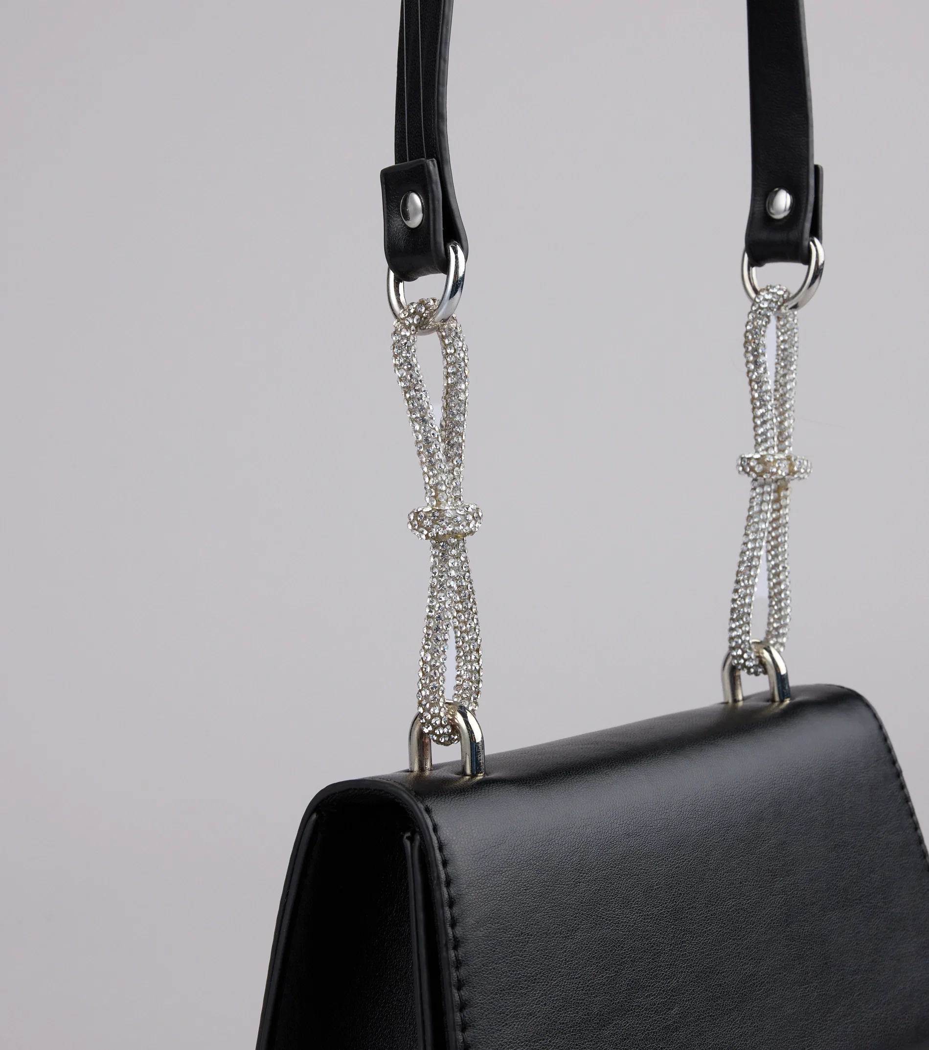 Quiet Glamour Rhinestone Bow Mini Bag