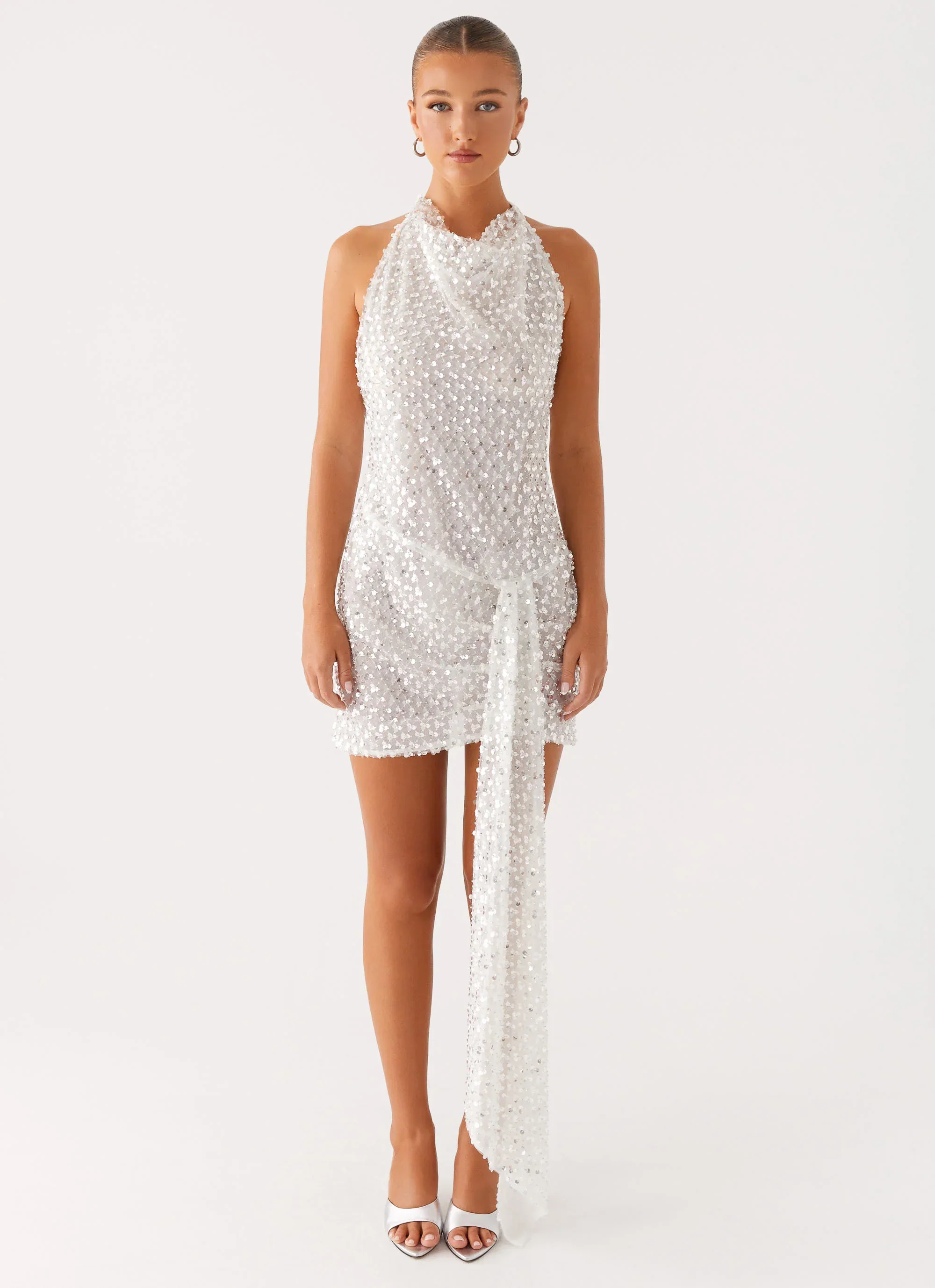 Cinta Sequin Mini Dress - Silver