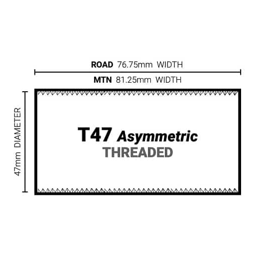 Praxis Works Bottom Bracket - Ceramic | M30-Thru | T47 Asymmetric (Road/Gravel) | T47-76.75-30