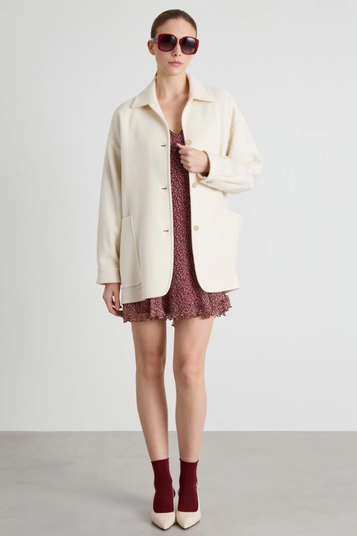 All-over frill dress - BORDEAUX