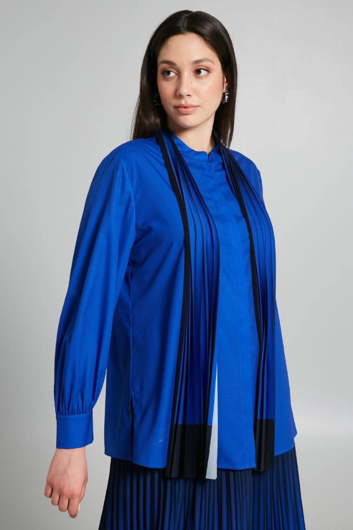Blouse with pleated foulard - BLUETTE