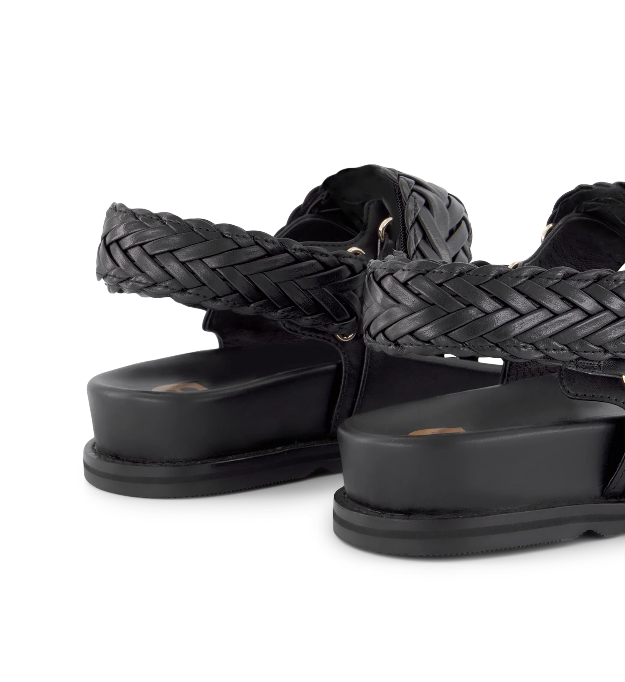 Cygnet Black Leather Chunky Sandals