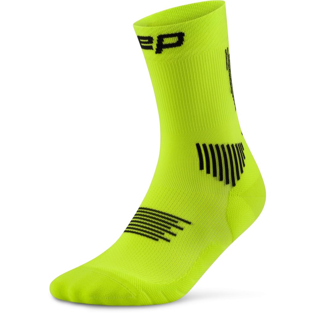 CEP Core Run Mid Cut Compression Socks Men - lime/black