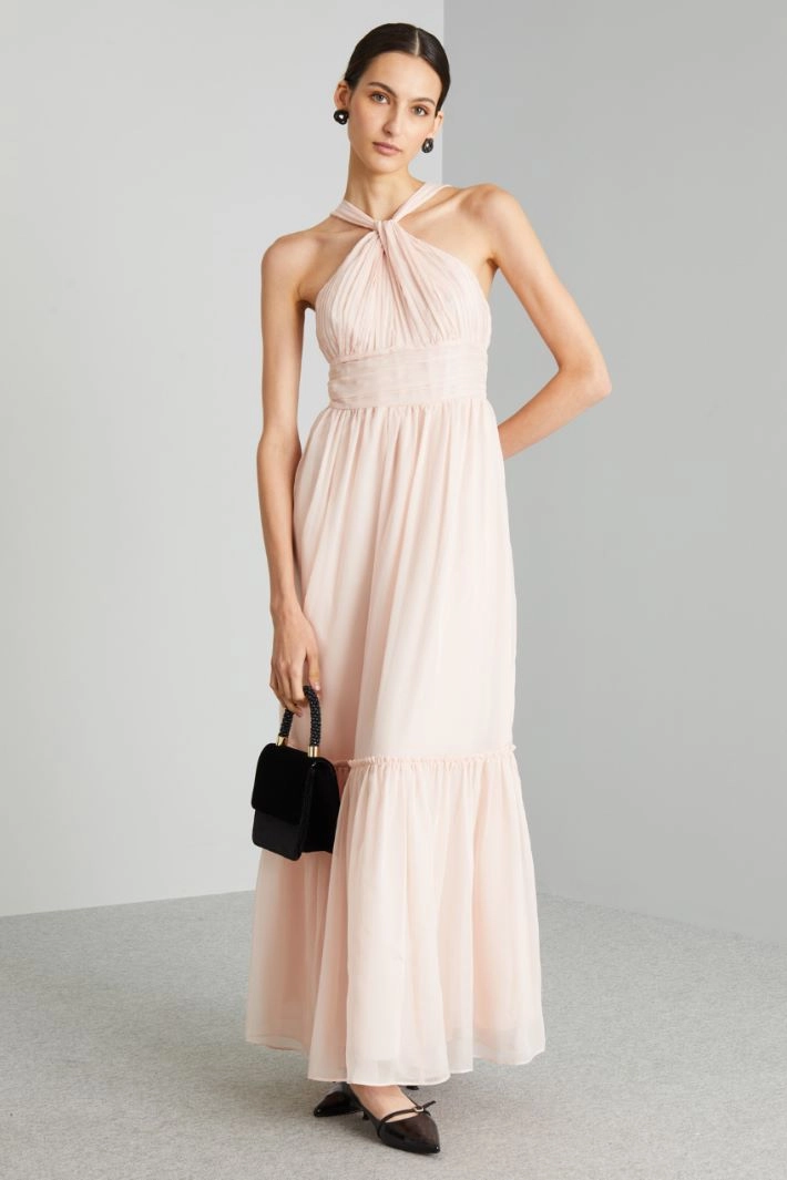 Chiffon maxi dress - POWDER PINK