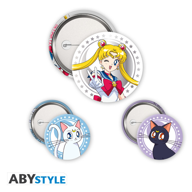 SAILOR MOON Badge Pack Sailor Moon, Luna & Artemis