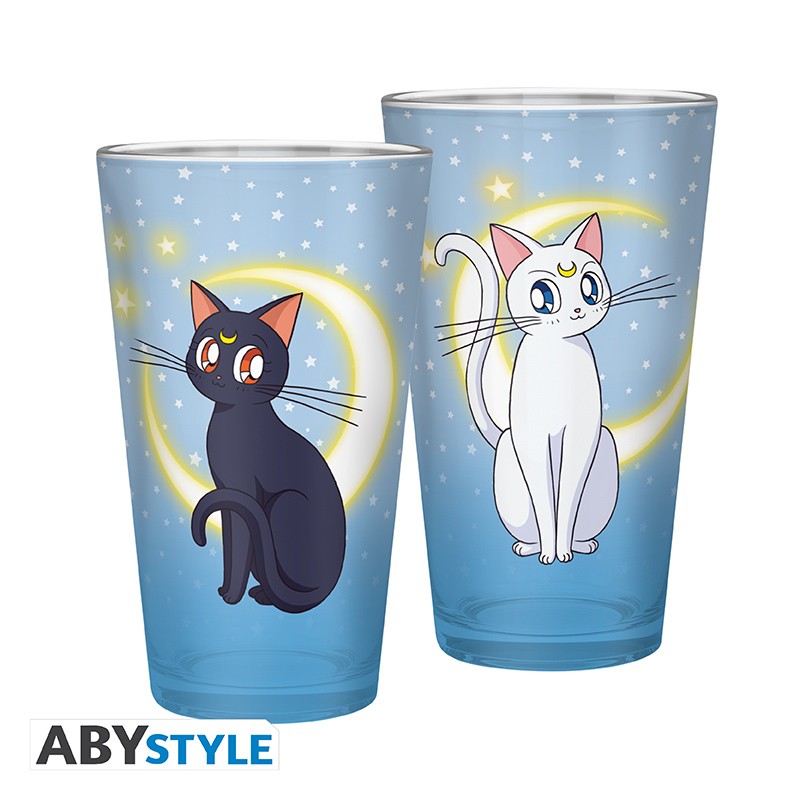 SAILOR MOON Large Glass Luna & Artemis