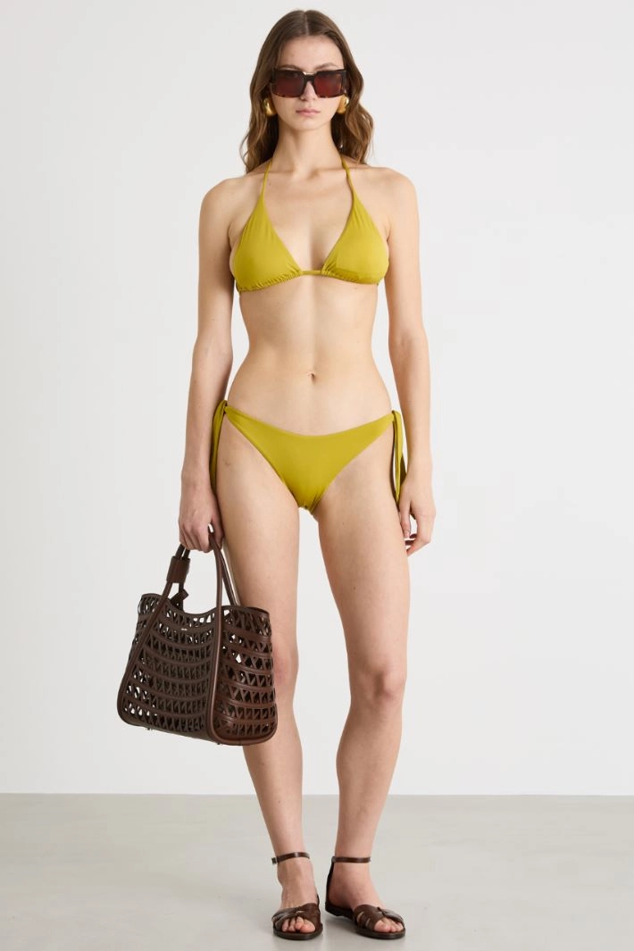 Jersey triangle bikini top - GREEN