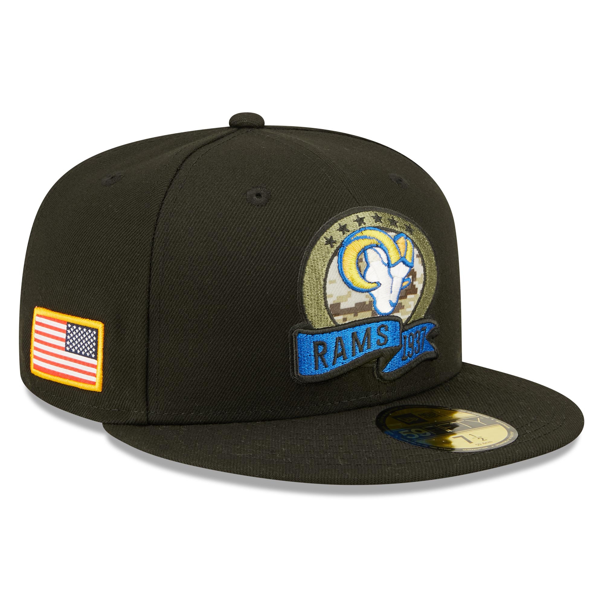 Los Angeles Rams 2022 NFL On-Field Salute to Service New Era 59FIFTY Fitted Cap