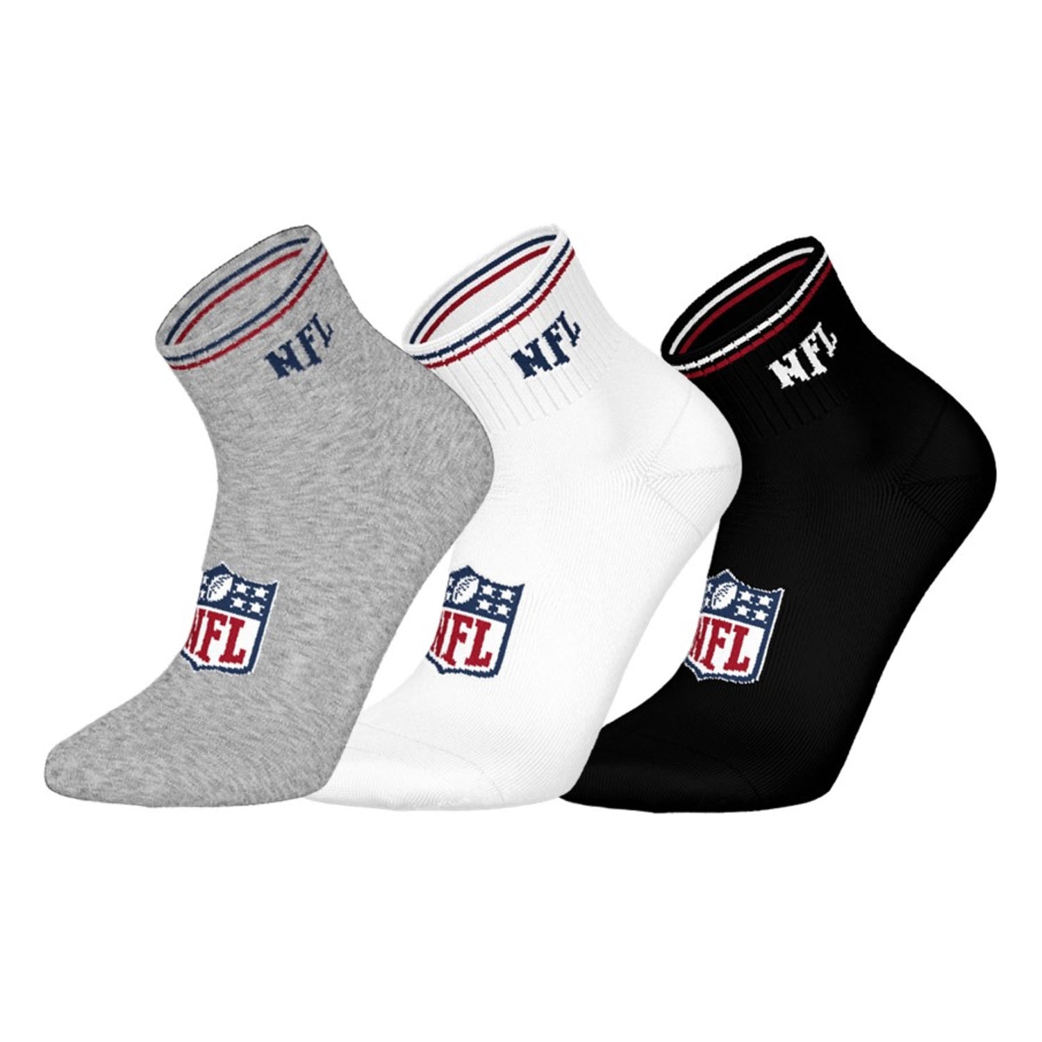 NFL Shield Set Football Quarter Socks (3-Pack)
