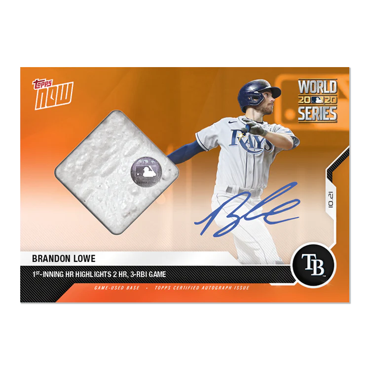 On-Card Auto-Relic # to 5 - Brandon Lowe - MLB TOPPS NOW® Card 451E