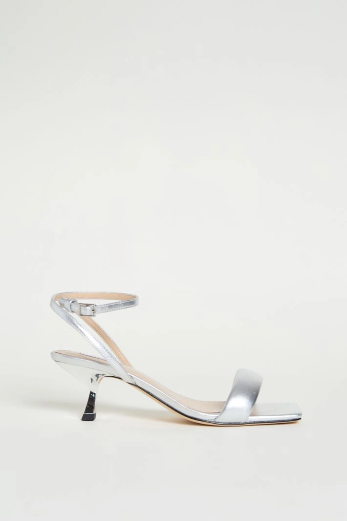 Coated fabric sandals - SILVER