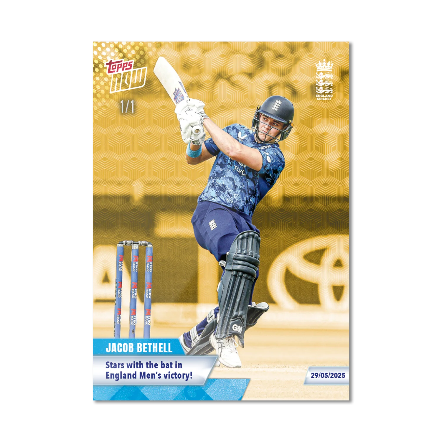 Jacob Bethell - 2025 ECB Topps NOW® Card 7 - PR: 21
