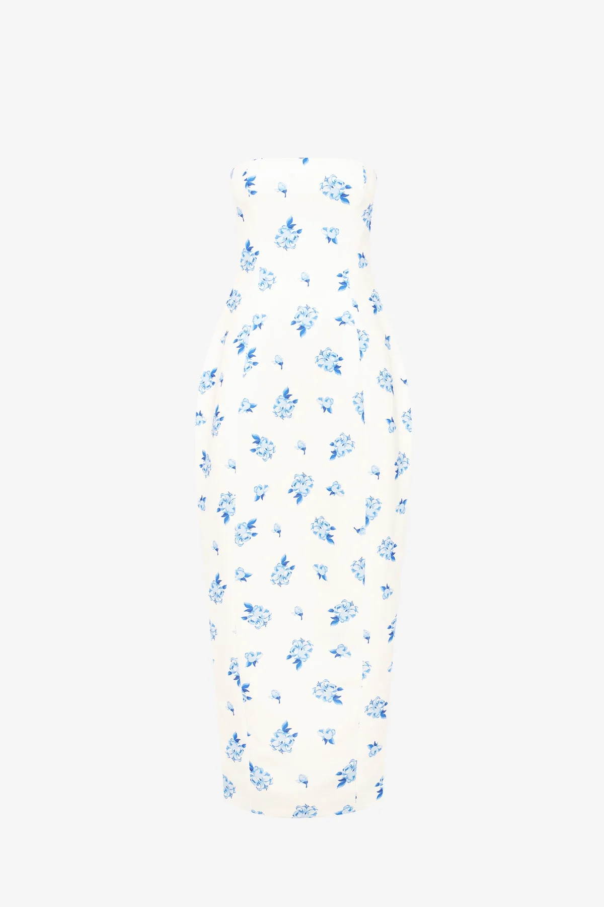 Jessica Cocoon Bustier Maxi Dress - Ditsy Floral Print in Snow