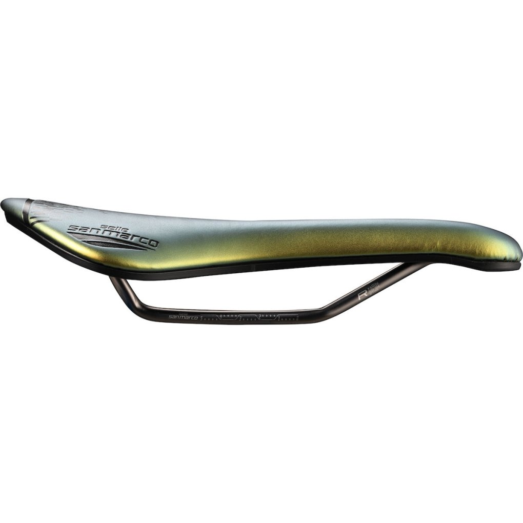 Selle San Marco Aspide Short Racing Open-Fit Saddle - Wide L3 - Iridescent Gold
