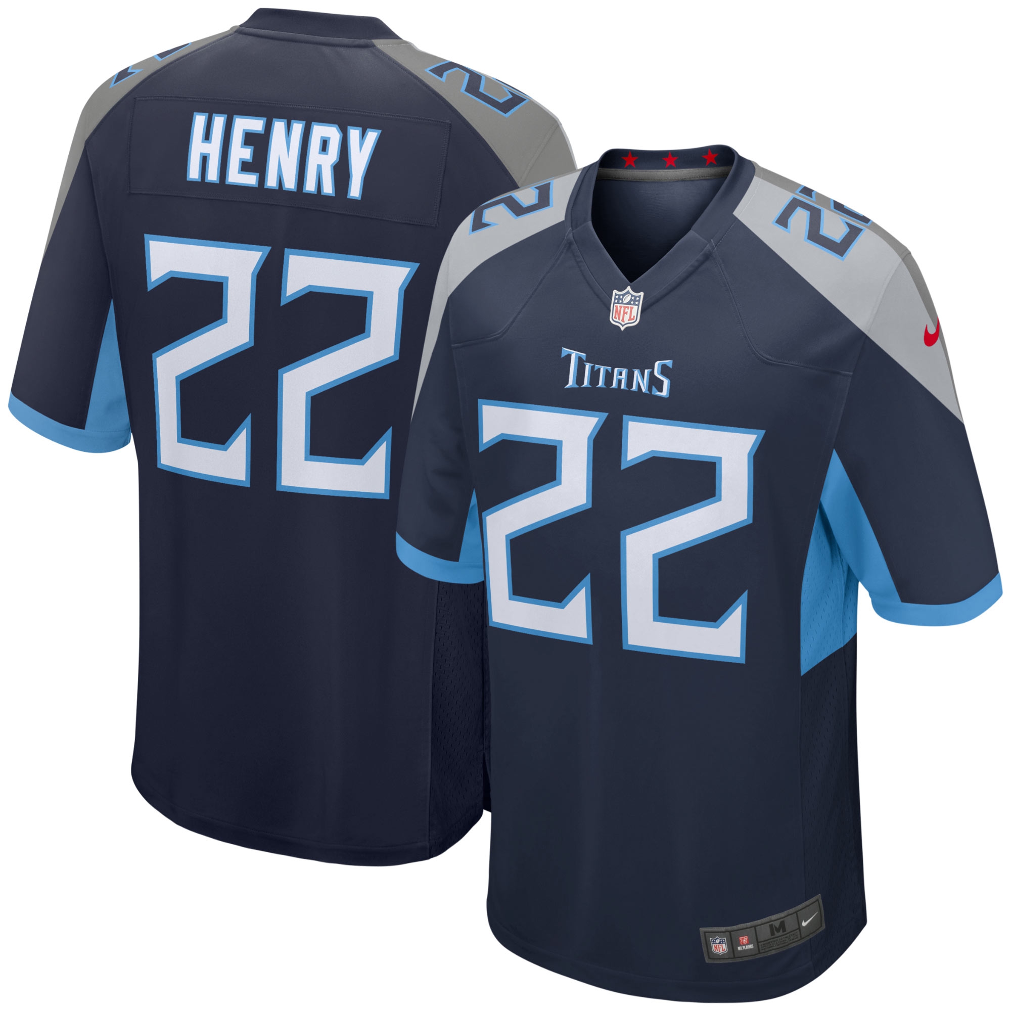Derrick Henry #22 Tennessee Titans Nike Game NFL Football Jersey Navy