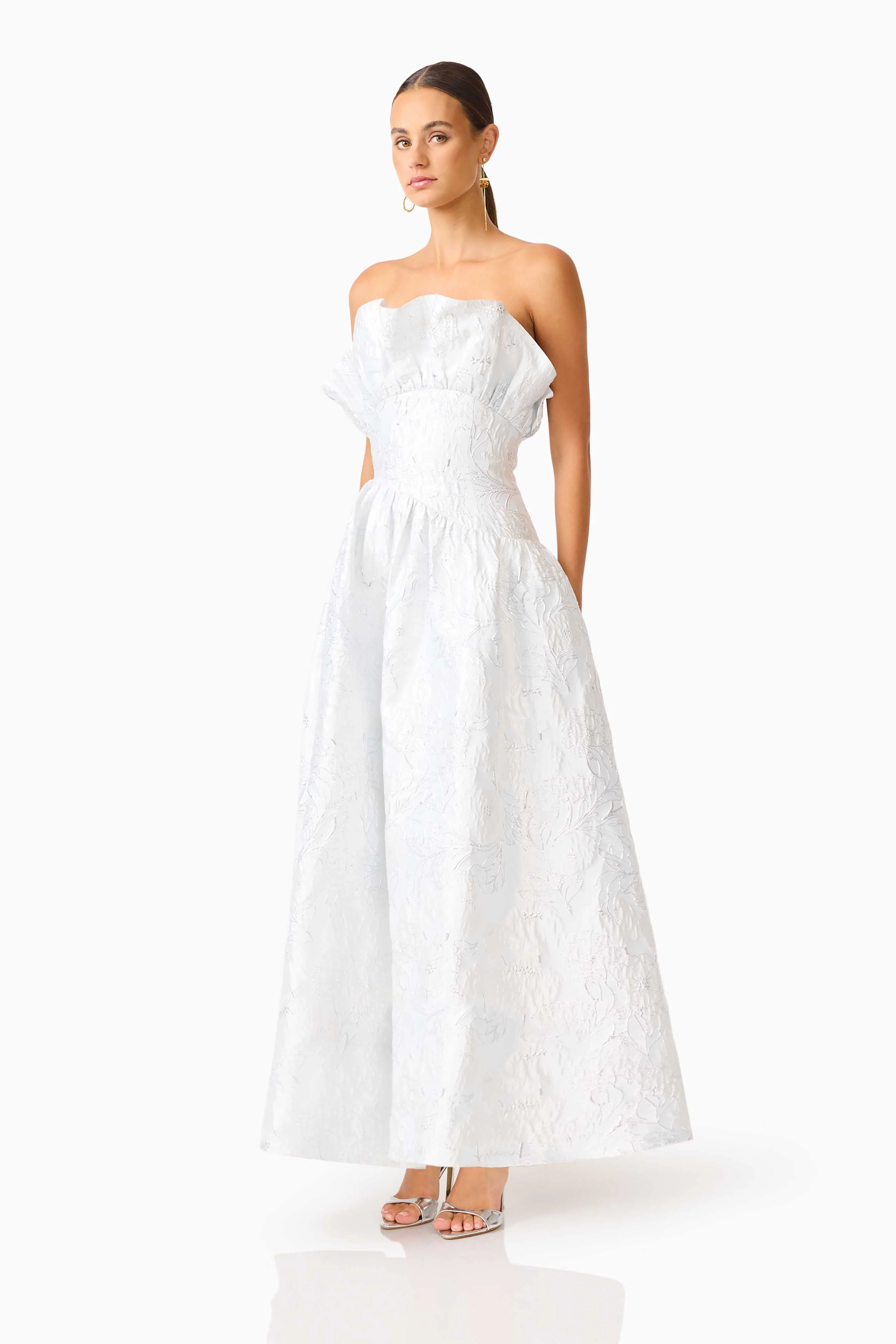 Laurel Sleeveless Maxi Dress in Silver