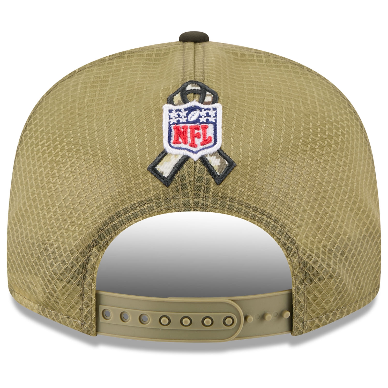 Pittsburgh Steelers 2025 NFL Salute to Service 9FIFTY Split Panel Trucker Snapback Cap Olive