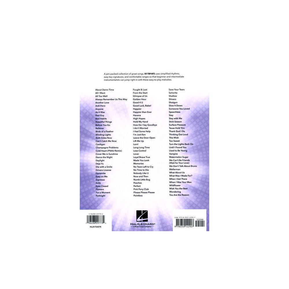 Hal Leonard 101 Top Hits for Flute – Thomann Ireland