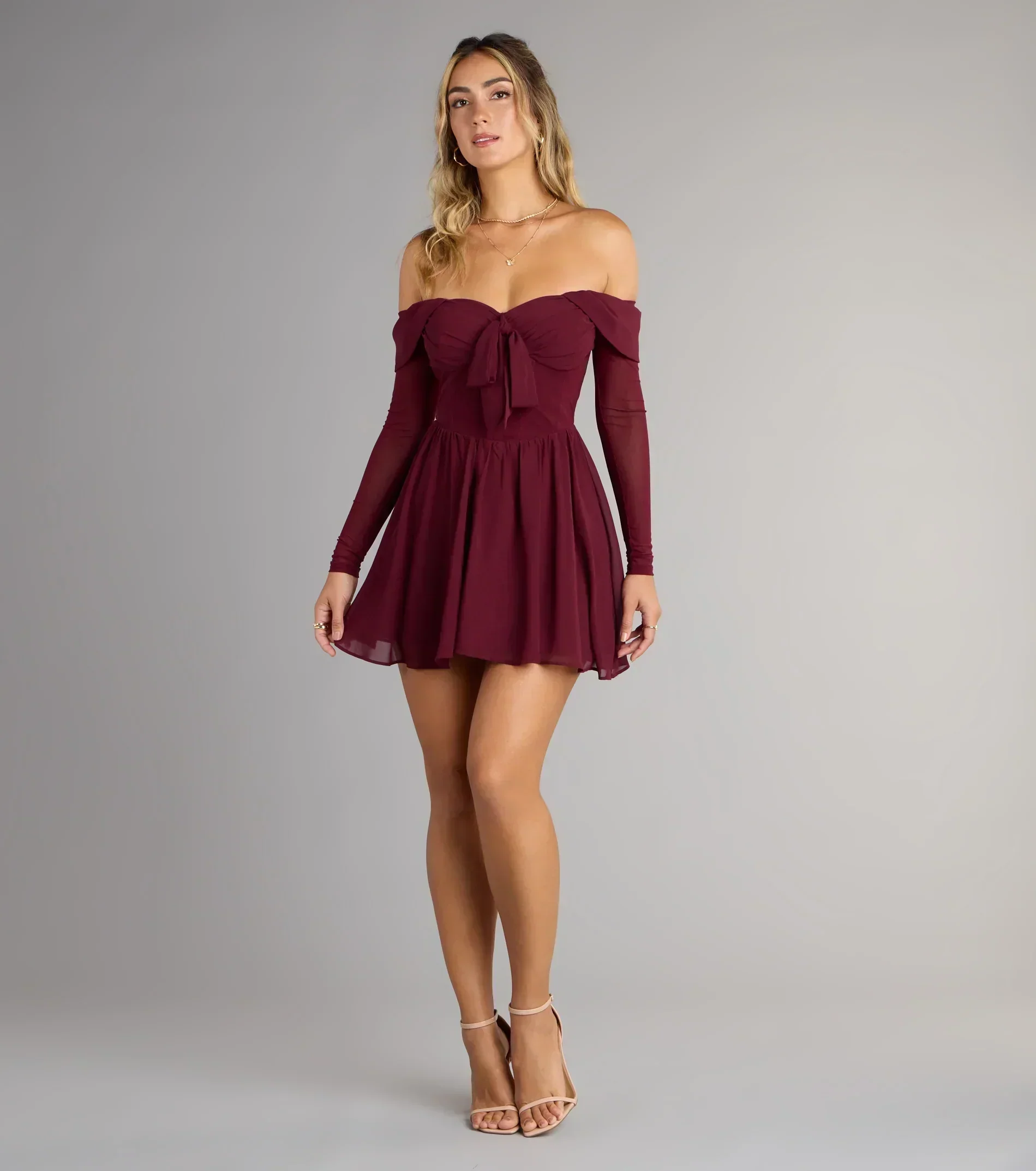 Daydream Darling Chiffon Skater Mini Dress