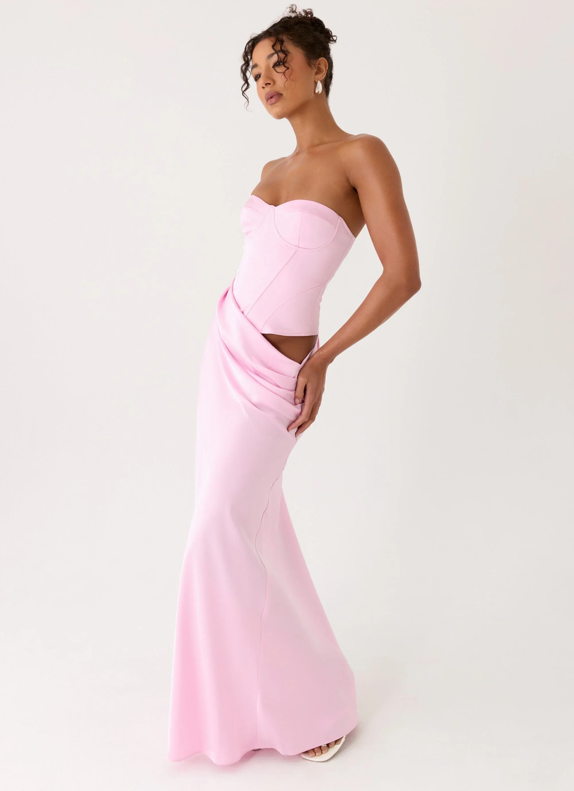 Emory Corset Maxi Dress - Pink