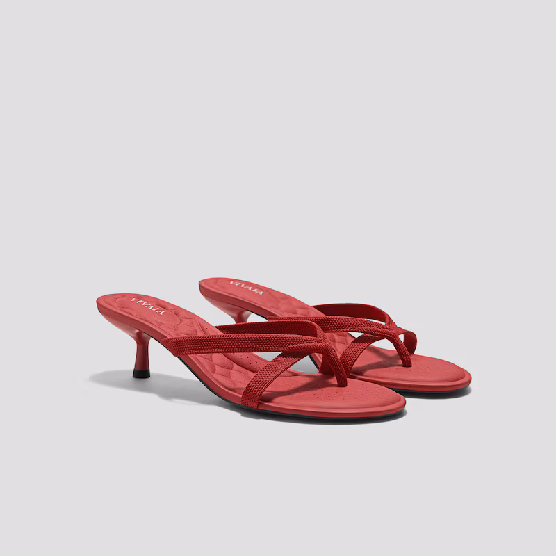 Round-Toe Kitten-Heel Sandals (Emeline)