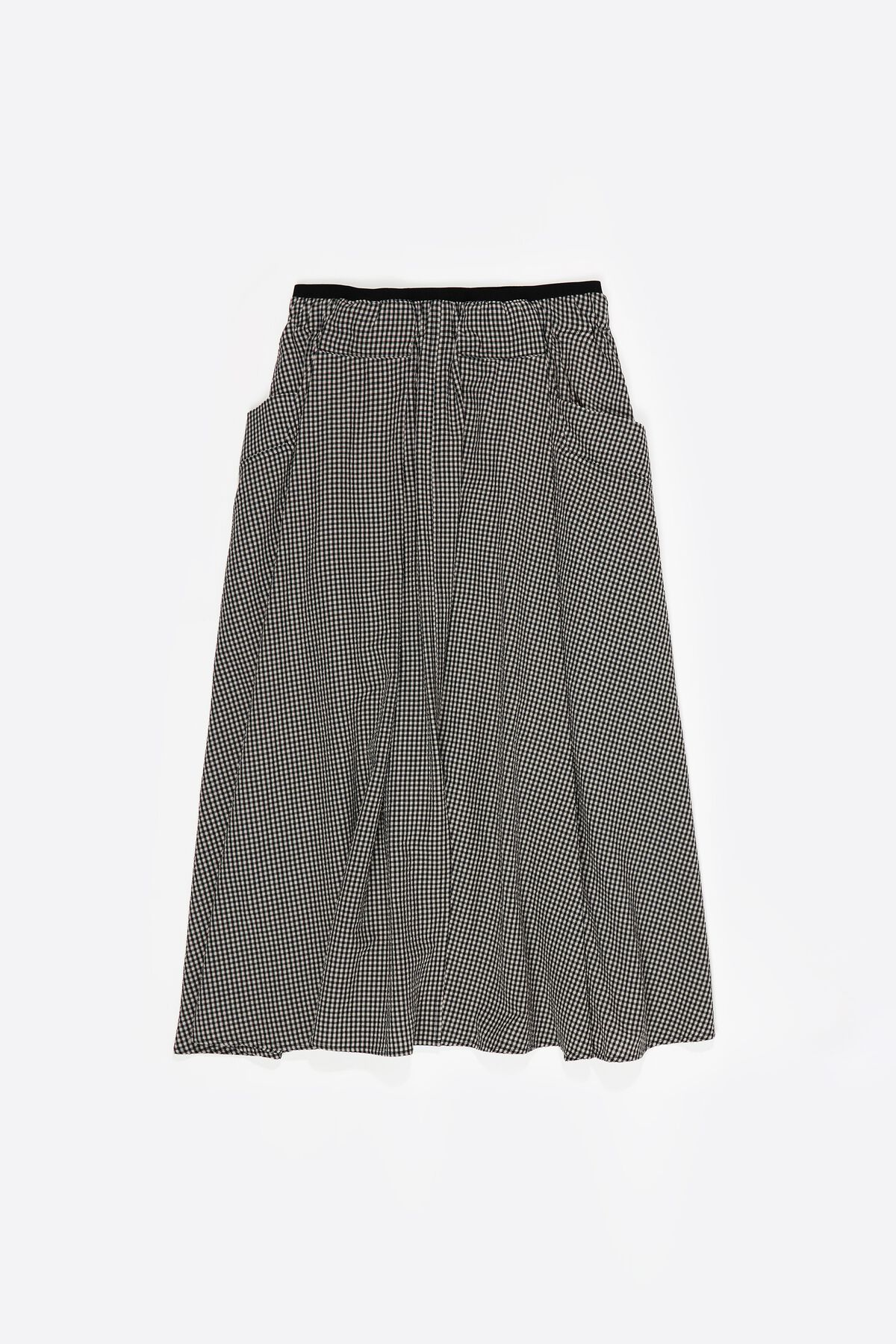 Black checked A-line skirt