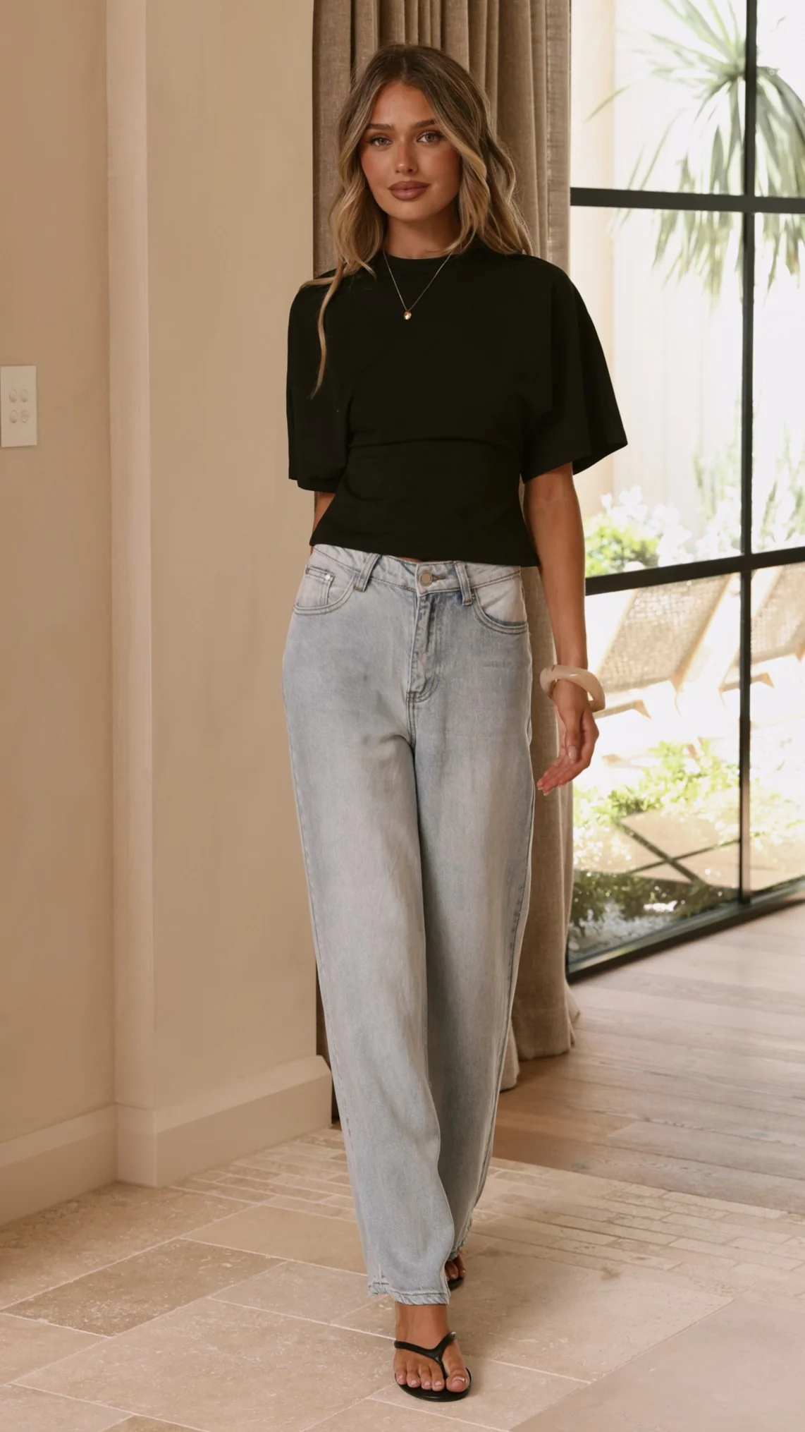 Tarah Straight Leg Jeans - Light Blue Denim