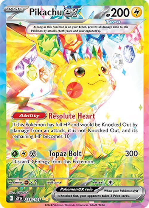 Pokemon SV08: Surging Sparks 238/191 Pikachu ex Near Mint