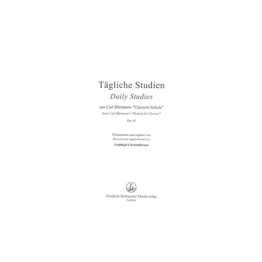 Friedrich Hofmeister Verlag Bärmann Tägliche Studien – Thomann Ireland