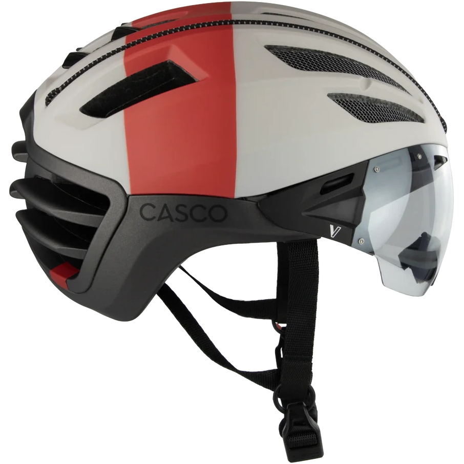 Casco SPEEDairo Nitro Helmet - Silk Gray Cream Red