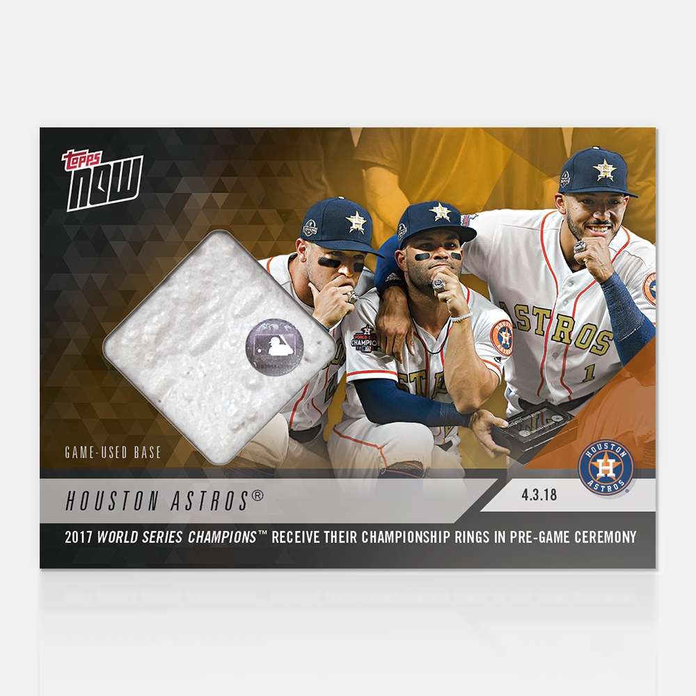 Game Used Base Card # to 1 - Houston Astros Championship Ring Ceremony - TOPPS NOW