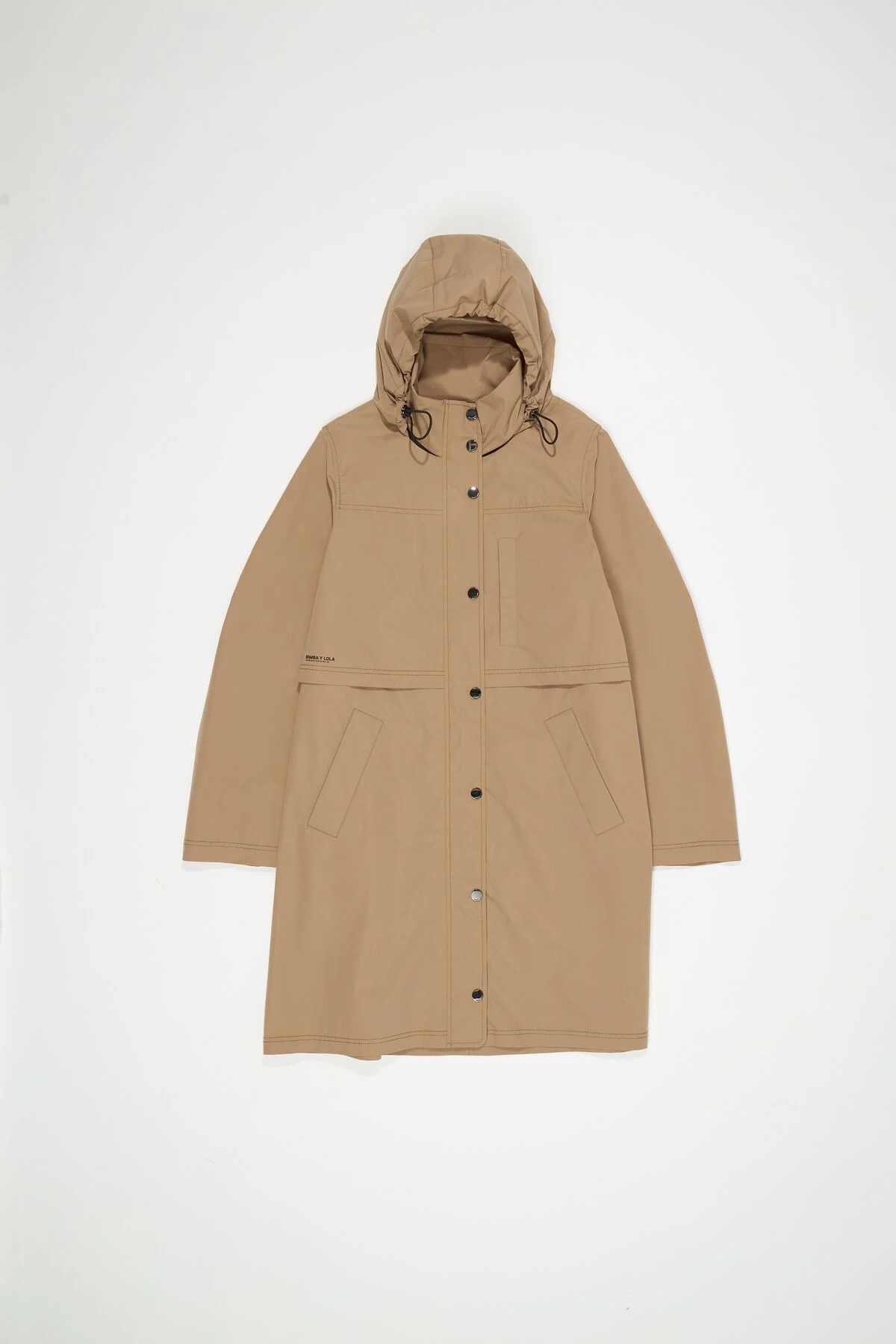 Light camel straight trench