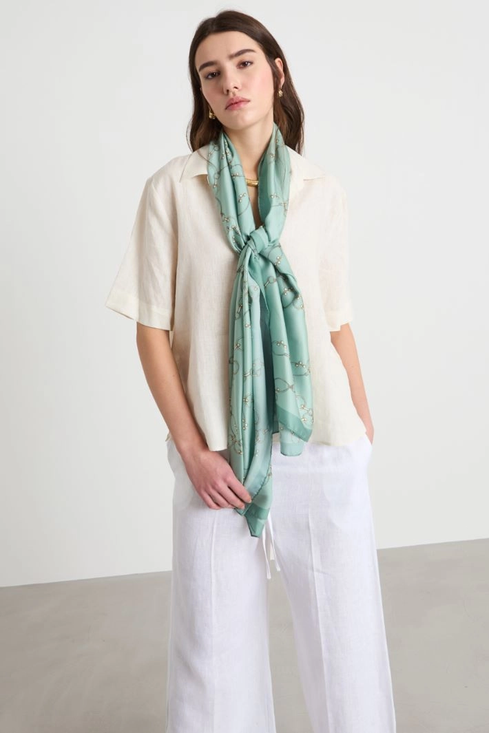 Printed fluid stole - GREEN