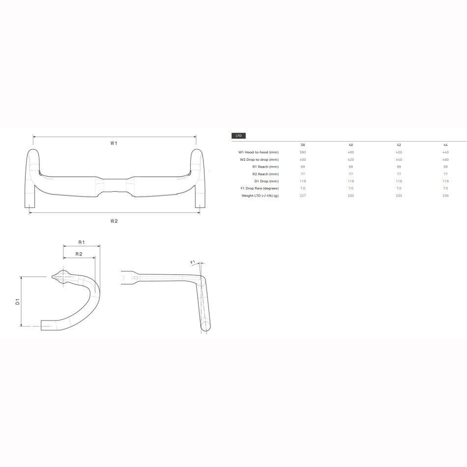 3T Aeroflux LTD Carbon Handlebar - 31.8 - Stealth Black