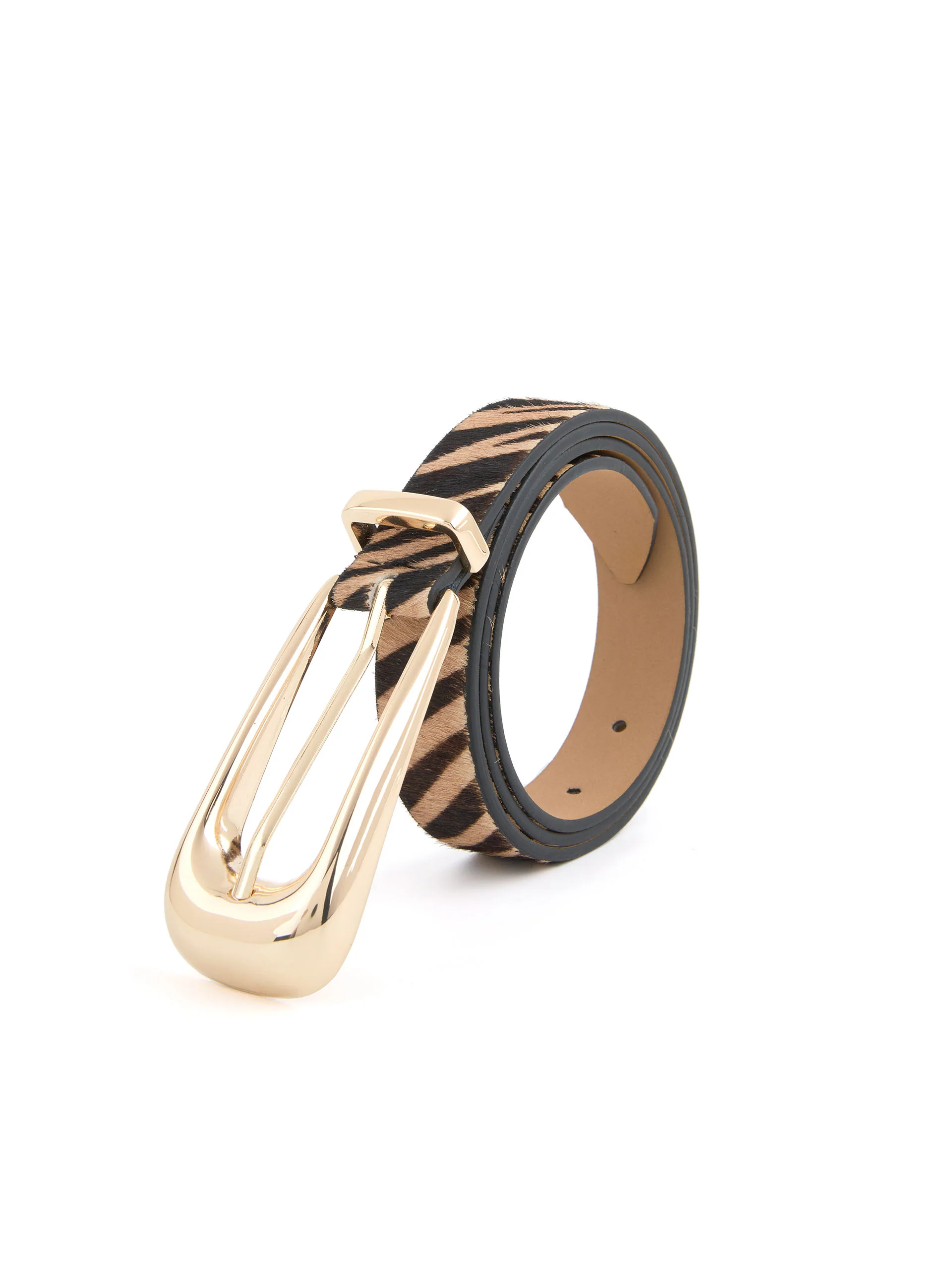 Tiger Print Skinny Belt
