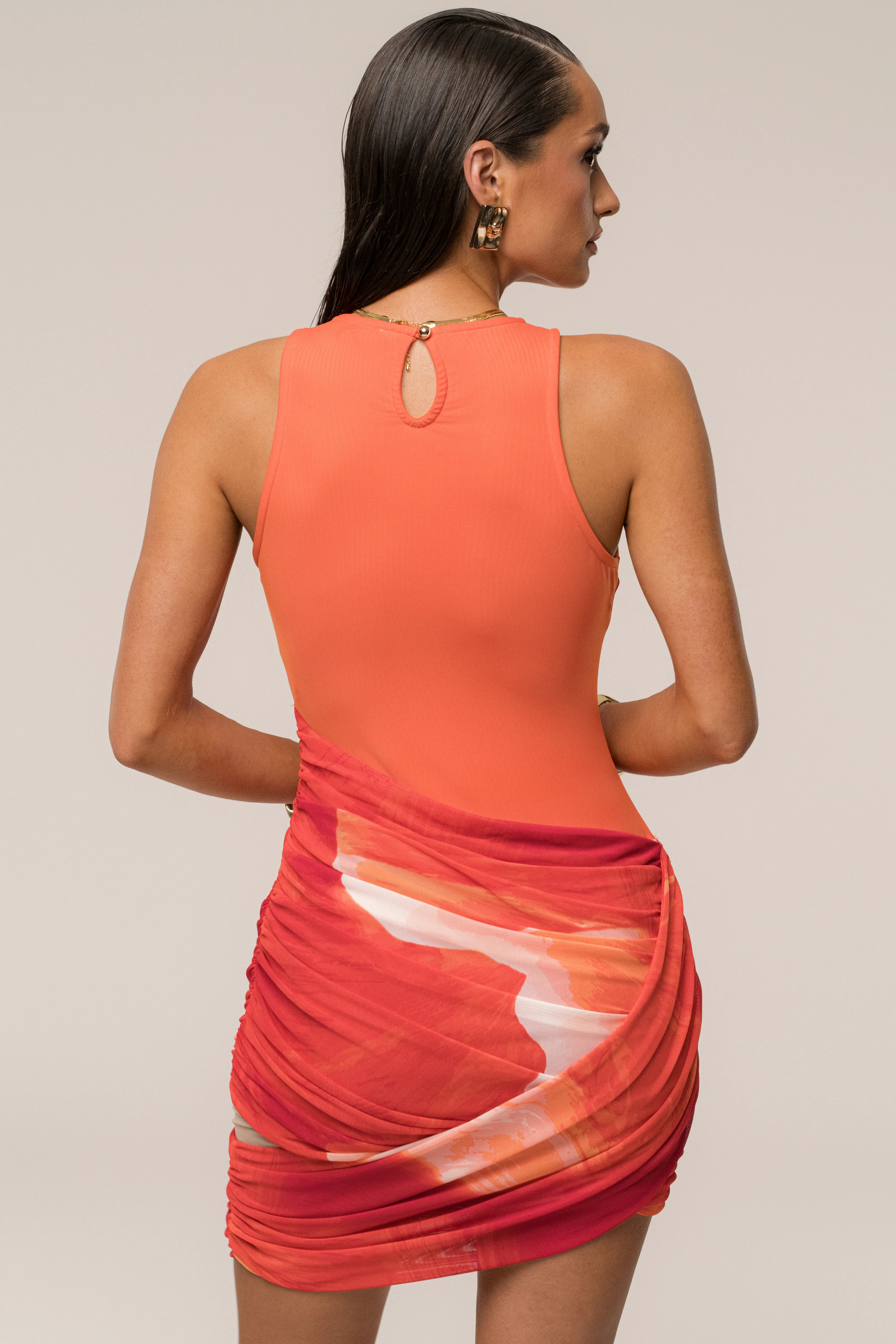 Sunset Red Pure Radiance Mini Dress
