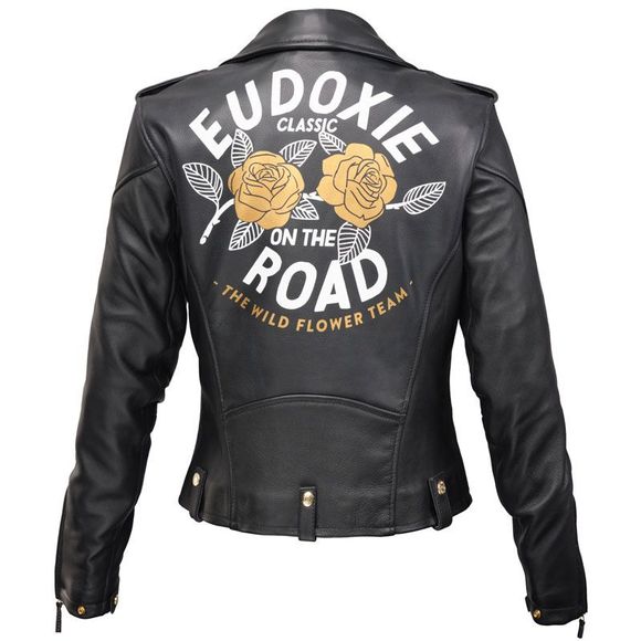 Eudoxie Flower - Black Motorcycle JacketRef: EUD0015