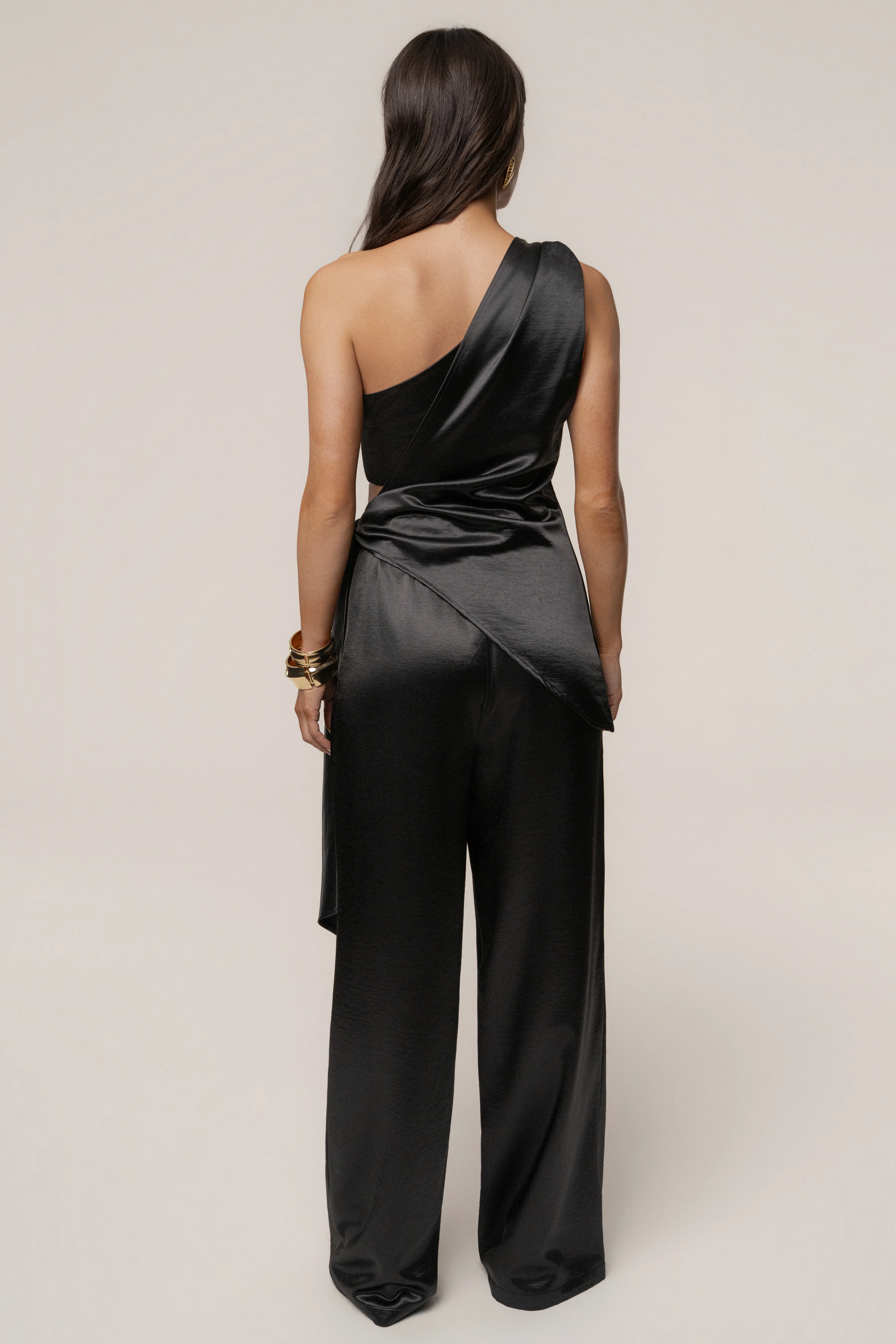 Black Palmera Satin Top