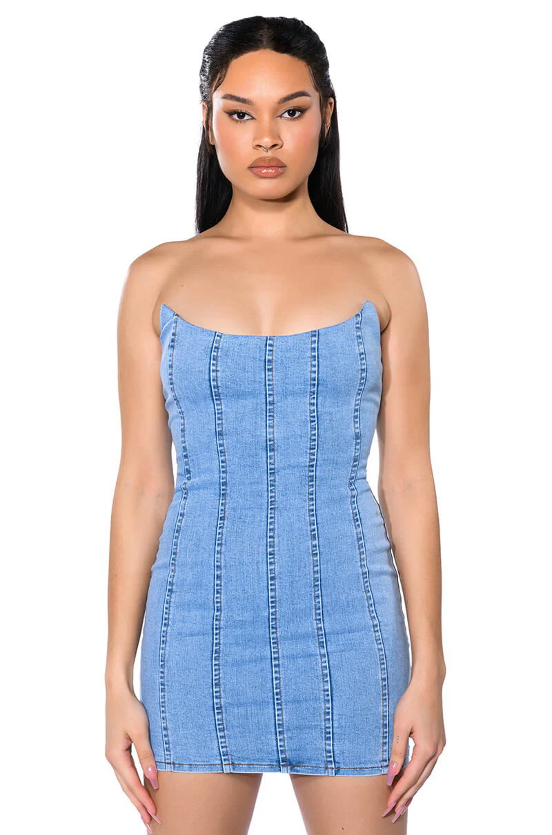 Giving Popstar Denim Mini Dress