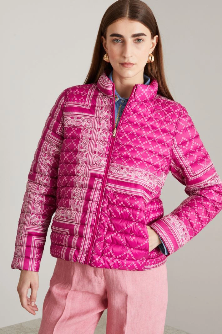 Reversible padded jacket - FUCHSIA WHITE
