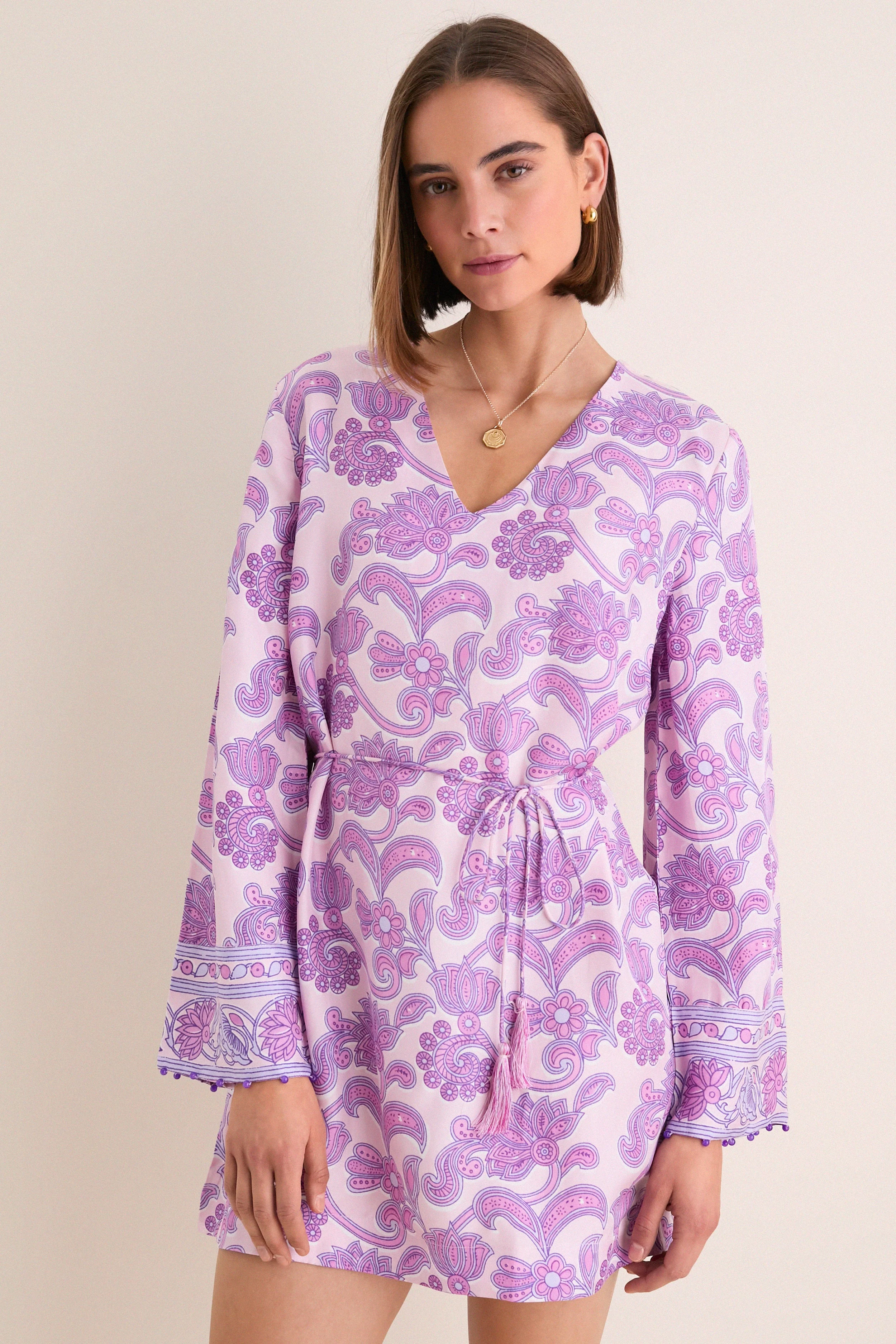Brocade Amethyst Jaya Mini Dress