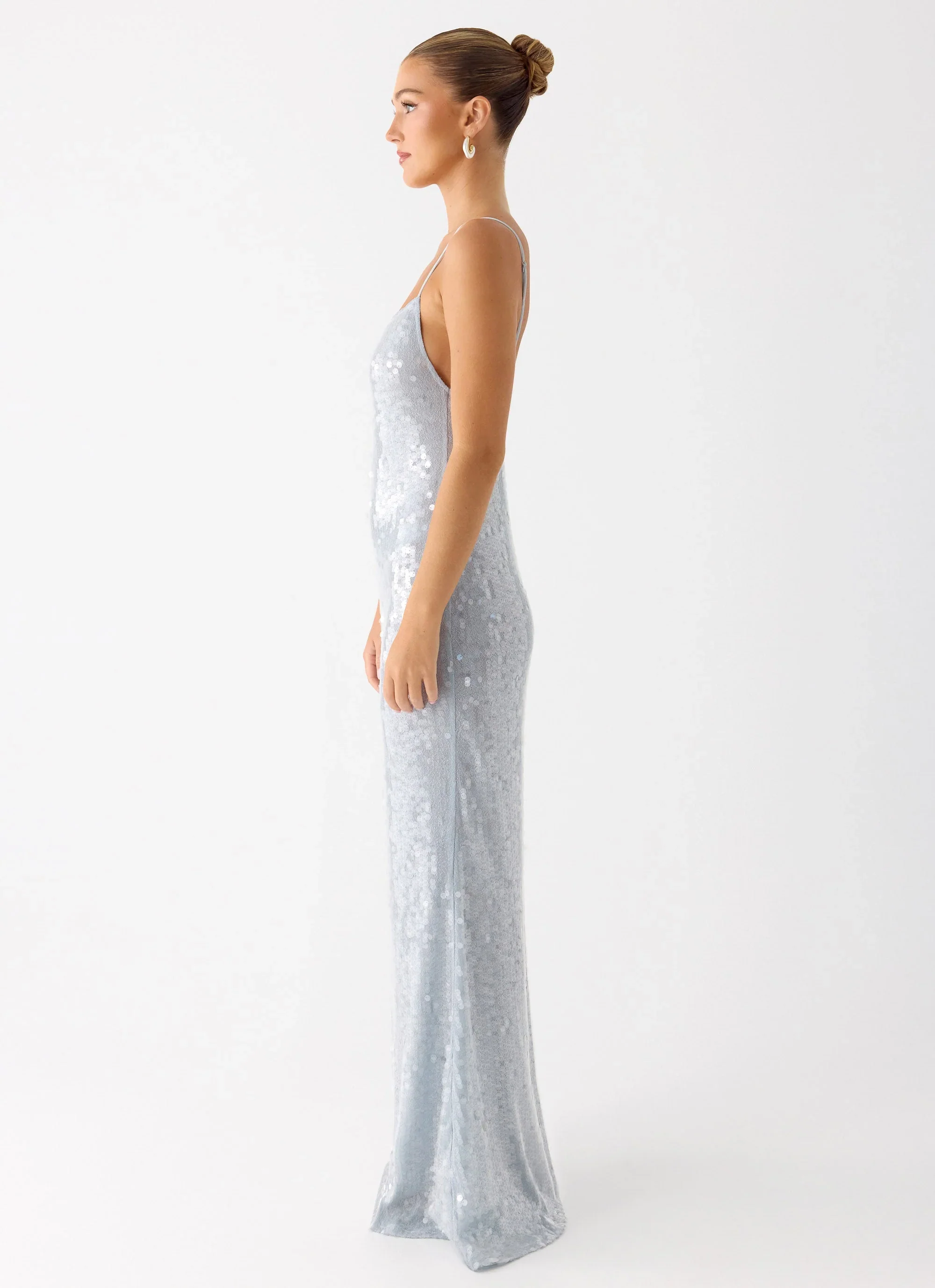 Solo Sequin Maxi Dress - Misty Blue