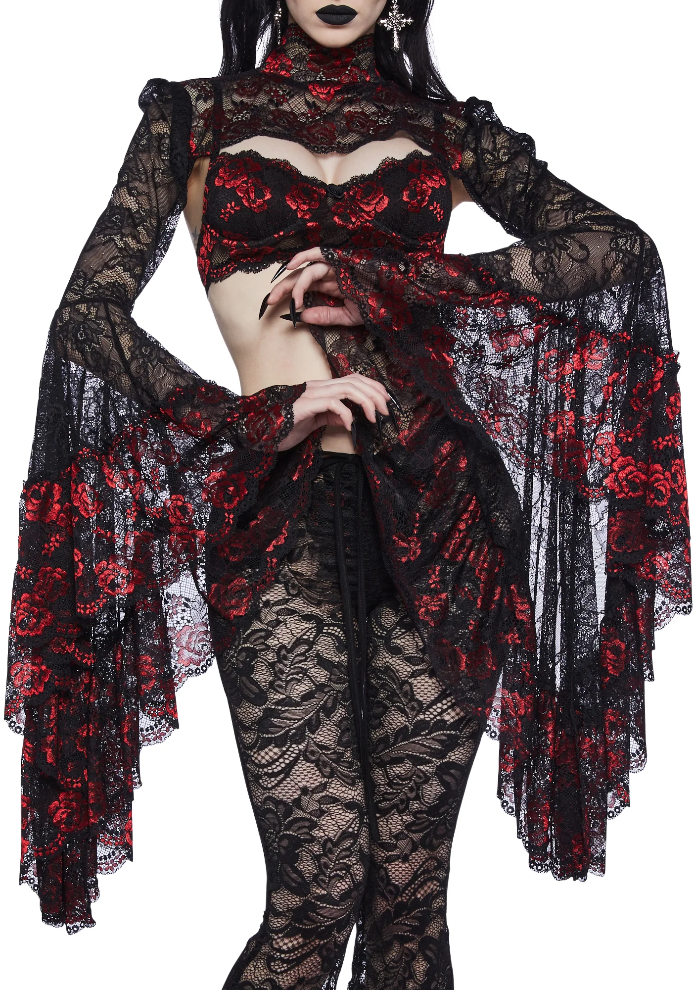 Gothic Fires Lace Shrug