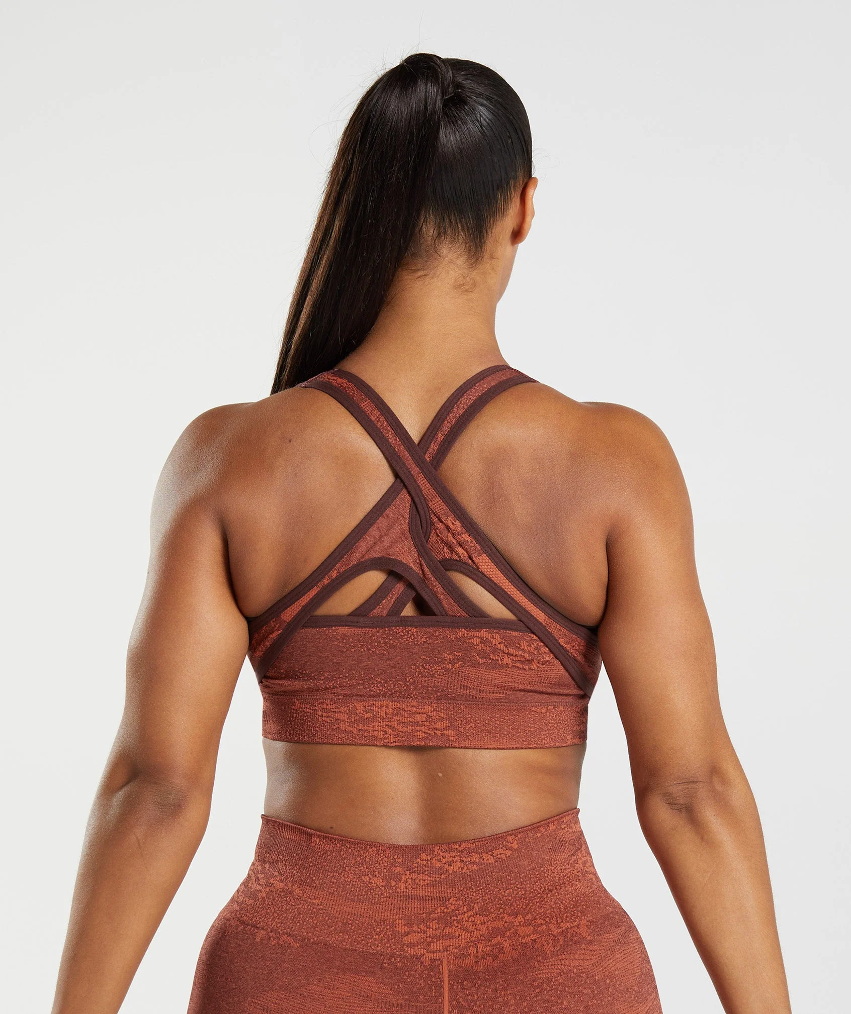 Adapt Camo Seamless Sports Bra Storm Red/Cherry Brown