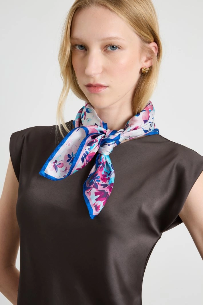 Silk foulard - PINK BLUE