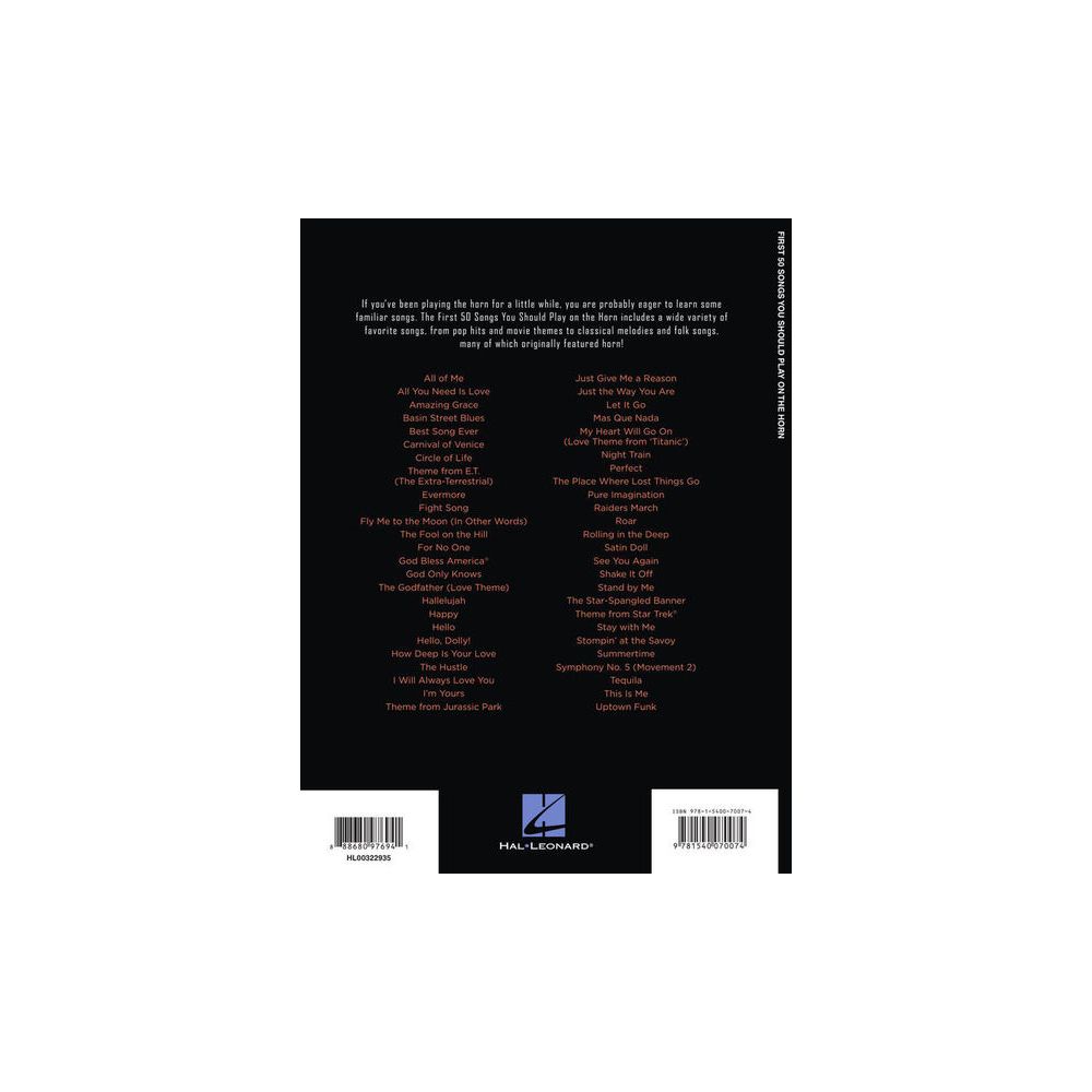Hal Leonard 50 Songs You Should Horn – Thomann Ireland