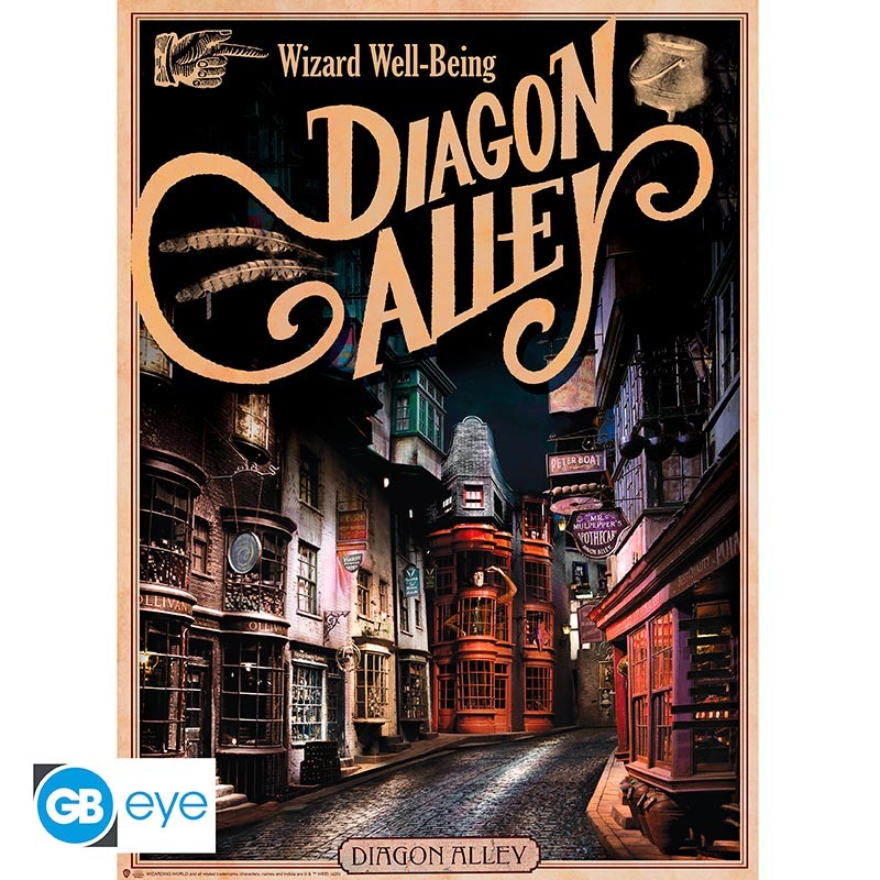 HARRY POTTER Set 2 Chibi Posters Retro Hogwarts & Diagon Alley