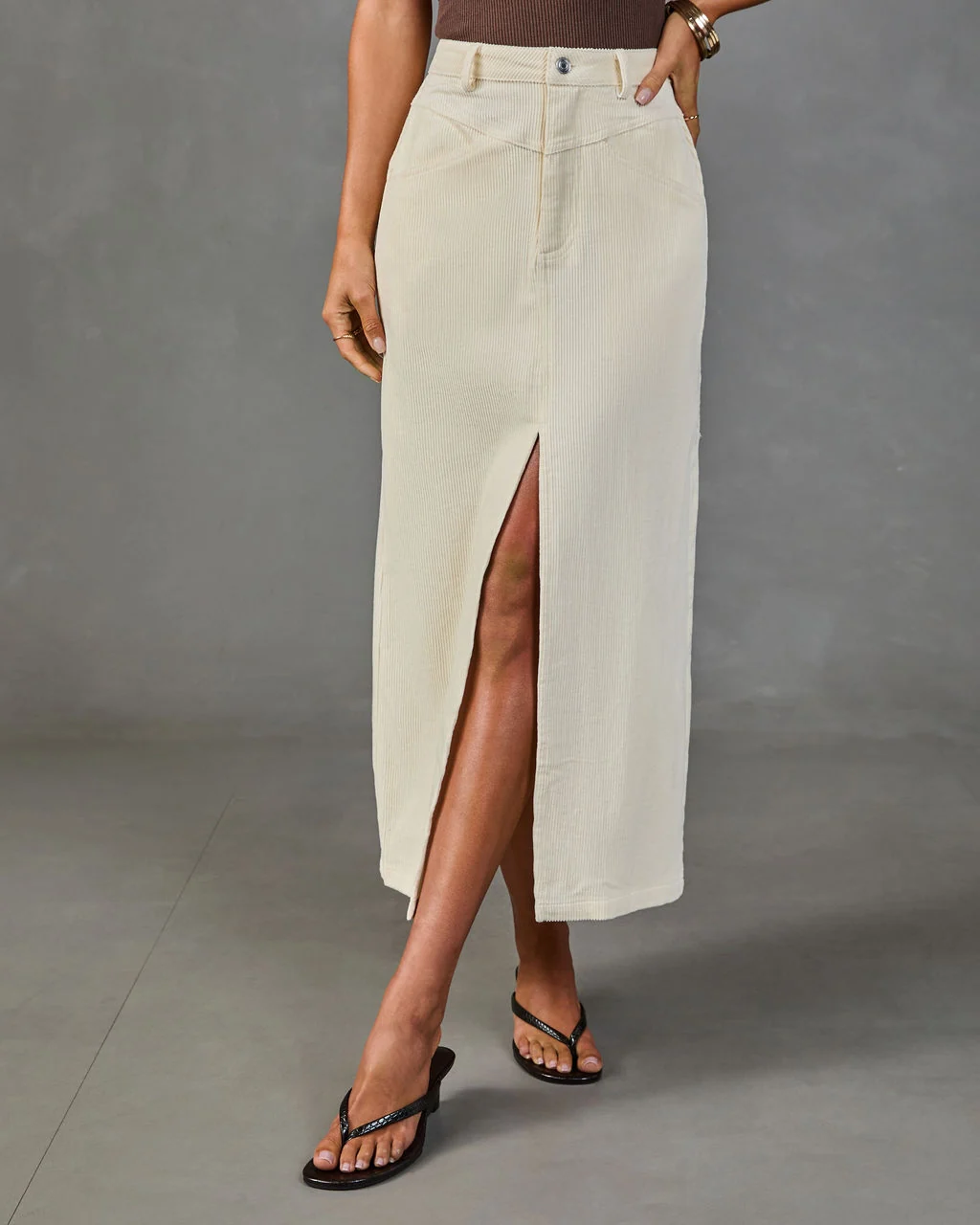 Quiet Current Cotton Corduroy Maxi Skirt