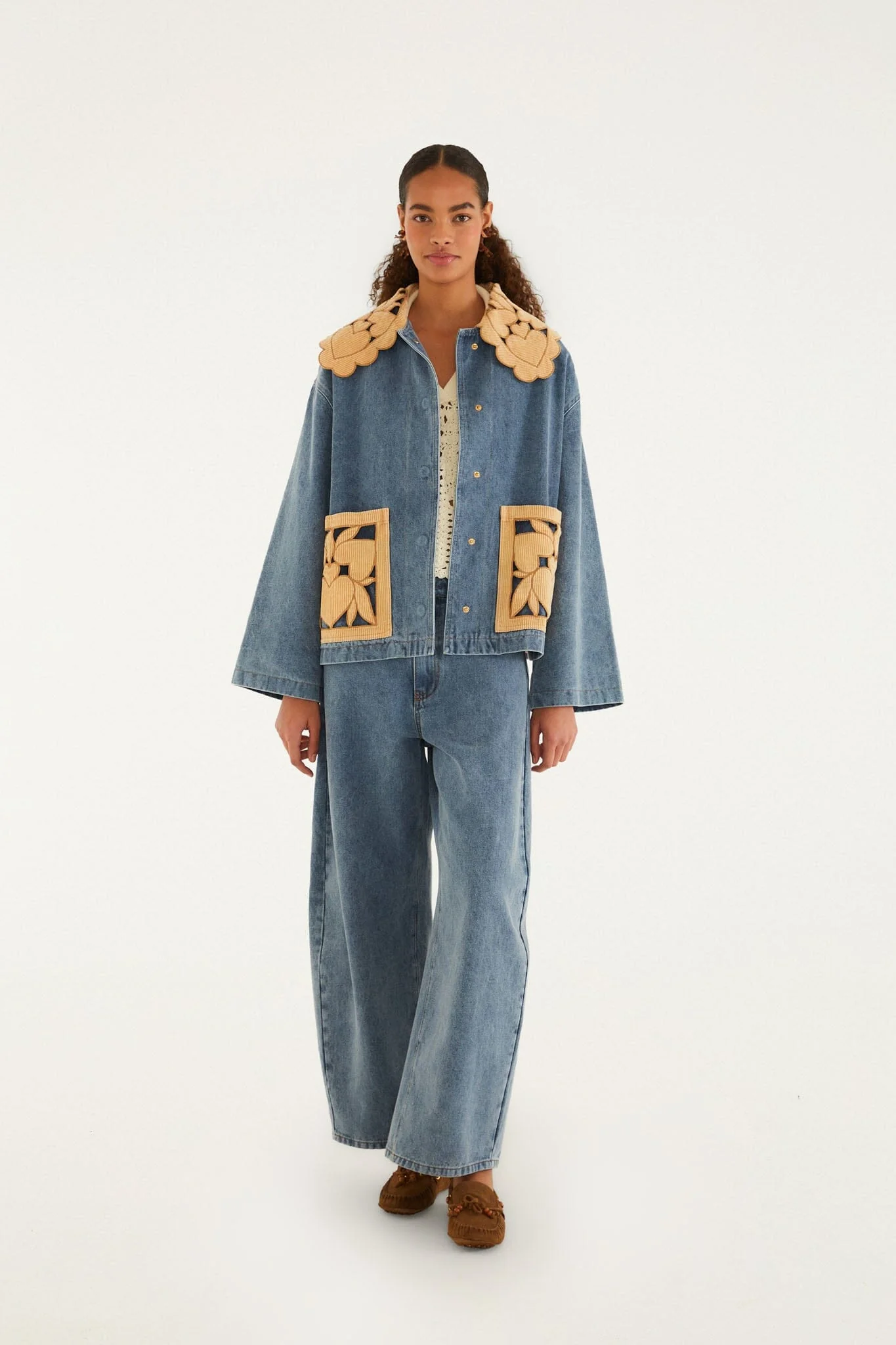 Blue Denim Richelieu Wide-Leg Pants